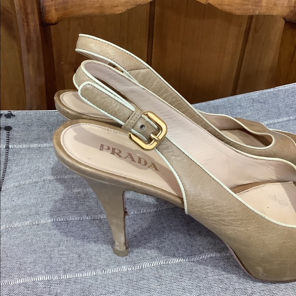 Prada Platform Open Toe Sling Back Heels - Picture 4 of 6